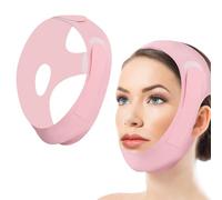 Huakaile Breathable Anti-Snoring Chin Strap, Adjustable Jaw Strap, Comfortable Chin Strap for Sleeping Double Chin Face Lift Women Men (Pink, 2 PCS)