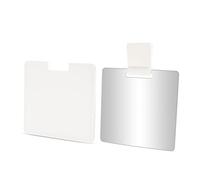 Huakaile Shatterproof Stainless Steel Compact Mirror for Purses, Unbreakable Mirror Travel with PU Leather Case Cover, Handheld Camping Shaving Mirror for Women & Men, Makeup, Gift (White)