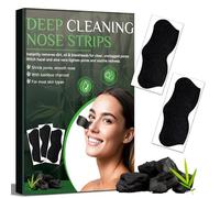 HuakChai Blackhead Remover Strips, 80 PCS Charcoal Nose Strips for Face Pore Care, Deep Cleansing Nose Pore Strips for Dirt and Impurities, Skincare Gift for Men and Women, Suitable for All Skin Types