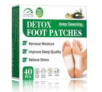 HuakChai Detox Foot Patches 40 Pcs with Bamboo Charcoal, Detox Foot Pads for Relaxation and Sleep Support, Foot Detox Patches for Nightly Foot Care and Wellness Routine