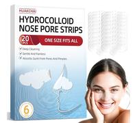 HuakChai Nose Strips - Deep Cleansing Blackhead Remover Nasal Strip, 20Pcs Hydrocolloid Pore Strip for Unclog and Shrink Pores, Absorbs Oil & Removal Acne, Nose Strips Blackhead for All Skin Types