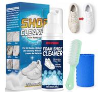HuakChai Shoe Cleaner Kit, 200ml Foam White Trainer Cleaner with Brush & Microfiber Cloth, Trainer Cleaning Kit can Quick Waterless Cleaning for Leather, Canvas, Knit, Rubber & Running Shoes