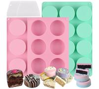 HUAKENER Cake Puck Mold Set 2 Different Sizes, 3 Pack Chocolate Covered Cake Molds with 2 Scraper, Oreo Molds for Chocolate Covered Oreos, DIY Cake Cores