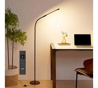 HUAKEY LED Floor lamp, Dimmable Adjustable Modern Standing Light, 5 Colour Temperatures, with Foot Switch, Timer, Remote and Touch Control, for Living Room, Bedroom and Office (Black)