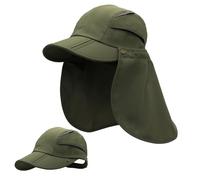 Huakunda Hat with Neck Protection Detachable Multi-Purpose Summer Sun Hat Sun Protection Breathable Quick Dry UV Protection (UK, Alpha, L, Army Green)