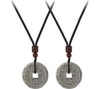 Hualabo Feng Shui Coins Necklace, Chinese Lucky Coins Feng Shui Coins Necklace Luck Gifts Charms Decor for Wealth Prosperity, for Men Women to Attract Good Luck (2pcs)