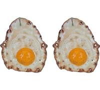Hualabo Fried Egg Hanging On A Nail Sculpture, 3D Resin Fried Egg Wall Art, Funny Egg Sculptures Decoration Thrown On The Wall, Funny Gift For Family And Friends (2pcs)