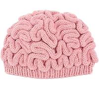 Hualabo Handmade Knitted Brain Beanie Cap Creative Novelty Halloween Hat Knitted Beanie Hat Pink Unisex