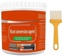Hualabo Rust Renovator - Rust Conversion Agent with Brush, Rust Removal Converter Metallic Paint, Water-Based Metal Rust Remover, Multi Purpose Anti-Rust Paint, 300g (Black)