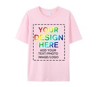 huale POD Custom Your Own Shirts with Photo Text & Logo for Men Women Pink