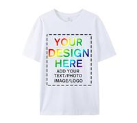 huale POD Custom Your Own Shirts with Photo Text & Logo for Men Women White