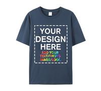 huale POD Custom Your Own Shirts with Photo Text & Logo - Personalized Tee Shirt for Men Women & Kids - Custom Personalized T Shirt, Navy Blue, Medium