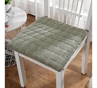 HUALEMEI Corduroy Home Dining Chair Cushion,Super Soft Breathable Non Slip Chair Pads With Ties,Solid Color Washable Seat Cushion-Green-b 40x40cm(16x16inch)