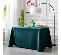 HUALEMEI Rectangular Velvet Table Cloth,candy Color Polyester Simple Desk Cover,large Table Cover For Party Birthdays Wedding Trade Show Meeting Exhibition Dark Green 220x320cm(87x126inch)