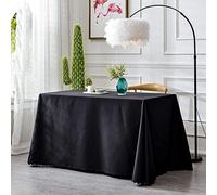 HUALEMEI Rectangular Velvet Table Cloth,candy Color Polyester Simple Desk Cover,large Table Cover For Party Birthdays Wedding Trade Show Meeting Exhibition Black 200x300cm(79x118inch)