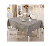 HUALEMEI Solid Color Cotton Linen Table Cloth,Modern Simple Washable Table Cover,Shabby Chic Tablecloths Dust-proof Table Cloths-Black 140x250cm(55x98inch)