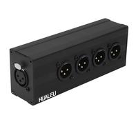 HUALEU 3Pin XLR 1 Female to 4 Male Splitter,4Way XLR Single Input to Four Output Parallel Connection Adapter,One Input to 4 Output Audio DMX Adapter
