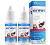 HUALIJIA 2PCS Cat & Dog Ear Cleaner, 60ml Dog Ear Drops for Itchy Ear - Helps to Stop Wax Build Up, Discomfort, Head Shaking, Ear Odour & Scratching