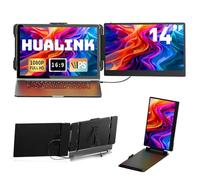 hualink Laptop Screen Extender Monitor - 14 Inch IPS FHD 1080P HDMI/USB-A/Type-C Laptop Monitor Extender,Portable Monitor for Laptops 13-17"(Maximum Length: 15.74") for Windows Mac Android Switch