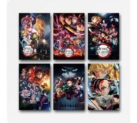Hualishup A Set Of 6 Demon Poster Slayer Tv Series Collage Comic Wall Art Canvas Posters Room Decorative Aesthetic Print Decor 08x12inch(20x30cm) Style-2