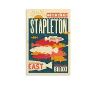 Hualishup Chris Poster Stapleton Music Vintage Comic Music Posters for Room Aesthetic Canvas Wall Art Bedroom Decor12x18inch(30x45cm)