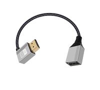 HuaLiSiJi 90 Degree HDMI Extension Cable HDMI Male to Female Cable 4K 60Hz 18Gbps UHD High Speed Nylon Braided Lead Support 3D, ARC, Ethernet for Computers, Blu Ray Players (Bend Right, 0.2 m)