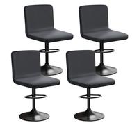 HuaLiSiJi Bar Stools Slipcovers with Backrest Stretch Chair Covers Cover Velvet Bar Chairs, Luxurious Fabric, Soft Texture, Stretchable and Wrinkle Resistant, Washable and Dustproof (4, Grey)