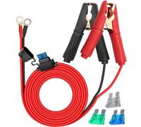 HuaLiSiJi Car Battery Alligator Clips 12V 24V Battery Alligator Clips To O Ring, Car Jumper Alligator Clip 14AWG 30a Alligator Clips With Fuse, for Car Battery Charging Or Other Equipment (2m)