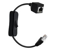 HuaLiSiJi Cat6e Ethernet Extension Cable with On/Off Switch 1000Mbps High Speed RJ45 Male to Female Cable (Straight, 0.6 m)