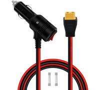 HuaLiSiJi Cigarette Lighter to XT60 Cable 12V 24V 14AWG Cigarette Lighter Plug with Switch LED Indicator Lights to XT60 Female Comes with 2 Spare Fuses for Solar, Car, Motorcycle (plug, 5m)