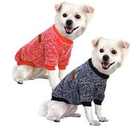 HuaLiSiJi Dog Christmas Jumper Dog Hoodie Sweatshirt Chihuahua Jumper Dachshund Fleece Inside Soft Cozy, Colour Vibrant Easy to Take On and Off (Red+Navy Blue L)