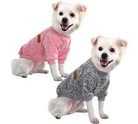 HuaLiSiJi Dog Christmas Jumper Dog Sweater Dachshund Jumper Fleece Inside Soft Cozy, Colour Vibrant Easy to Take On and Off (Pink+Grey, XXL)