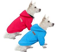 HuaLiSiJi Dog Hoodie Dog Sweatshirt Elasticity Fabric is Quite Comfortable, Soft and Warm for the Animal and Easy to Wear (Red+Blue, L)
