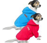 HuaLiSiJi Dog Hoodie Dog Sweatshirt Elasticity Fabric is Quite Comfortable, Soft and Warm for the Animal and Easy to Wear (Red+Blue, 3XL)