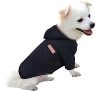 HuaLiSiJi Dog Hoodie Dog Sweatshirt Elasticity Fabric is Quite Comfortable, Soft and Warm for the Animal and Easy to Wear (Black, XS)