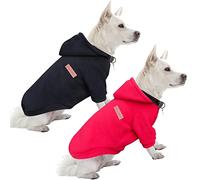 HuaLiSiJi Dog Hoodie Dog Sweatshirt Elasticity Fabric is Quite Comfortable, Soft and Warm for the Animal and Easy to Wear (Black+Red, M)