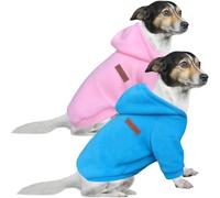 HuaLiSiJi Dog Hoodie Dog Sweatshirt Elasticity Fabric is Quite Comfortable, Soft and Warm for the Animal and Easy to Wear (Pink+Blue, 3XL)