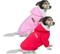 HuaLiSiJi Dog Hoodie Dog Sweatshirt Elasticity Fabric is Quite Comfortable, Soft and Warm for the Animal and Easy to Wear (Pink+Red, 3XL)