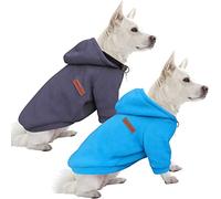 HuaLiSiJi Dog Hoodie Dog Sweatshirt Elasticity Fabric is Quite Comfortable, Soft and Warm for the Animal and Easy to Wear (Blue+Gray, M)