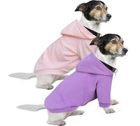 HuaLiSiJi Dog Hoodie Dog Sweatshirt Warm and Lightweight, With a Soft Texture, Elasticity Easy to Wear and Bright Colors (2PCS Purple+Pink, S)