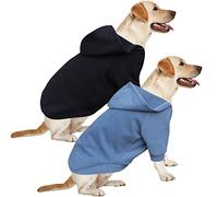 HuaLiSiJi Dog Hoodie Dog Sweatshirt Warm and Lightweight, With a Soft Texture, Elasticity Easy to Wear and Bright Colors ( 2PCS Black+Haze Blue, 4XL)