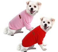 HuaLiSiJi Dog Jumper Dog Hoodie Puppy Fleece Jumper Chihuahua Clothes, Elasticity Softness Comfort and Warmth Easy to Take On and Off, Colour Vibrant (Red+Pink, L)