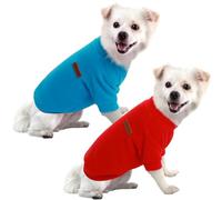 HuaLiSiJi Dog Jumper Dog Hoodie Puppy Fleece Jumper Chihuahua Clothes, Elasticity Softness Comfort and Warmth Easy to Take On and Off, Colour Vibrant (Blue+Red, XS)
