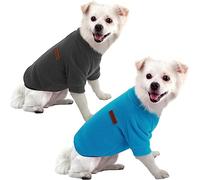 HuaLiSiJi Dog Jumper Dog Hoodie Puppy Fleece Jumper Chihuahua Clothes, Elasticity Softness Comfort and Warmth Easy to Take On and Off, Colour Vibrant (Gray+Blue, XS)