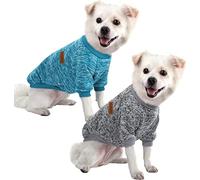 HuaLiSiJi Dog Jumper Dog Hoodie Sweatshirt Chihuahua Jumper Christmas Sweater Fleece Inside Soft Cozy Colour Vibrant Easy to Take On and Off (Blue+Grey, 3XL)