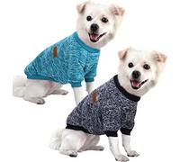 HuaLiSiJi Dog Jumper Dog Hoodie Sweatshirt Chihuahua Jumper Christmas Sweater Fleece Inside Soft Cozy Colour Vibrant Easy to Take On and Off (Blue+Navy Blue, 3XL)