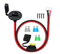 HuaLiSiJi Fused SAE Power Socket Sidewall Port 10AWG SAE to O Ring Terminal with Fuse 12V 24V Compatible with Solar Generator Battery Charger, for Solar Accessories, Motorcycle, Car (2m)