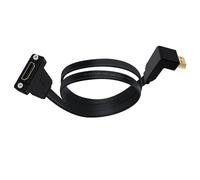 HuaLiSiJi HDMI Panel Mount Extension Cable 4K 60Hz High Speed 18Gbps Flat HDMI Extension Cable Plug to Female Socket for Blu Ray Players, HDTV, Xbox360, 3D TV (Downward Bend, 0.5 m)