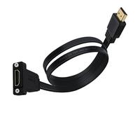 HuaLiSiJi HDMI Panel Mount Extension Cable 4K 60Hz High Speed 18Gbps Flat HDMI Extension Cable Plug to Female Socket for Blu Ray Players, HDTV, Xbox360, 3D TV (Straight, 0.5 m)