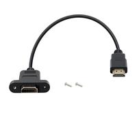 HuaLiSiJi HDMI Panel Mount Extension Cable 4K 60Hz High Speed HDMI Cable Male to Female for Blu Ray Players, HDTV, Xbox360, 3D TV (1 m)